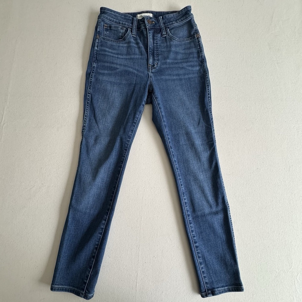 Women's Madewell 26P Curvy Roadtripper Skinny Jeans Blue Denim 5-Pocket Mid-Rise